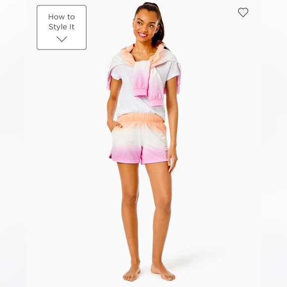 NWT Lilly Pulitzer Ombre 5” Kylar Knit Short Size M, L Color Cantaloupe Dip Dye - Picture 5 of 8